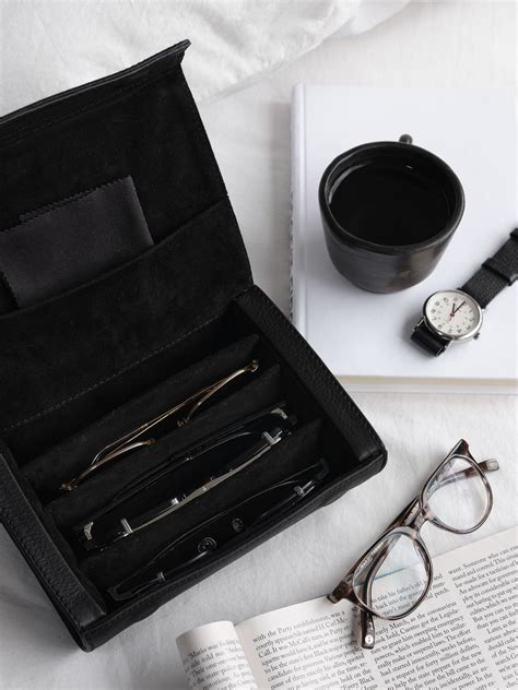 Multiple Sunglasses Travel Case · Black By Capra Leather