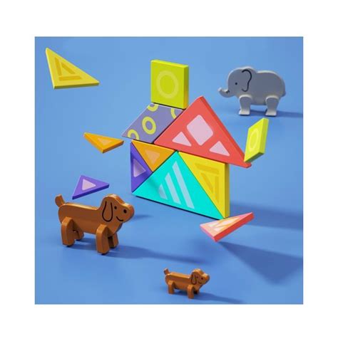 Hola Toys Joc Educational Tangram Magnetic Elefant Ro