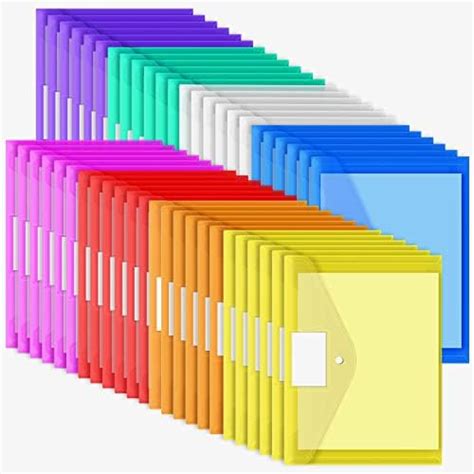 Acrux7 24pcs A5 Poly Envelope Folders A5 Plastic