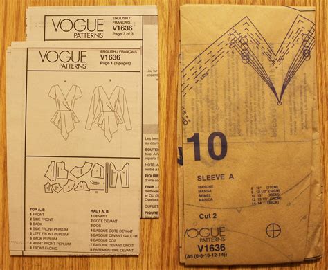 Vogue Sewing Pattern for Designer-inspired Wrap Top Vogue 1636 Sizes 6 ...