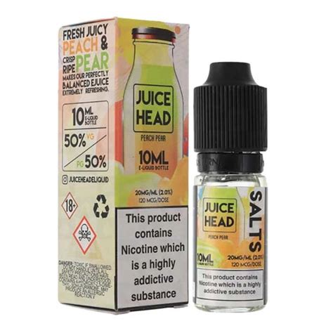 Buy Juice Head Salts Peach Pear E Liquid Vapour Uk