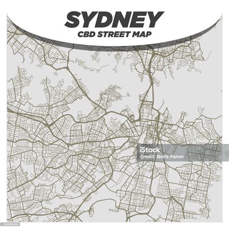 Creative And Bold Black White City Street Map Of Sydney Australia Cbd