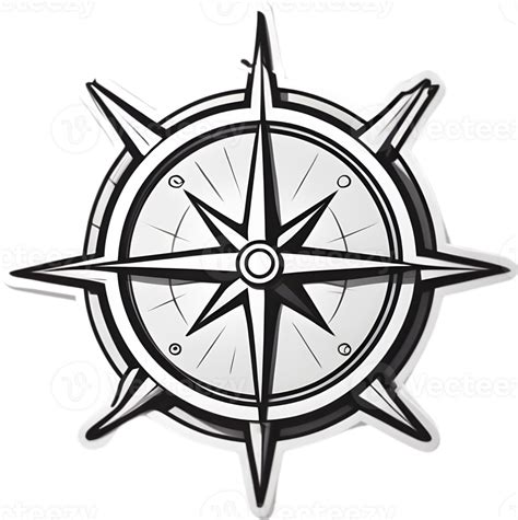 Cartoon Compass Icon Png Transparent Background Ai Generative