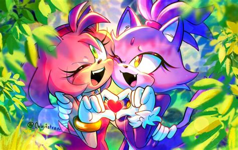 Amy Rose And Blaze The Cat Sonic Drawn By Onlyastra Danbooru