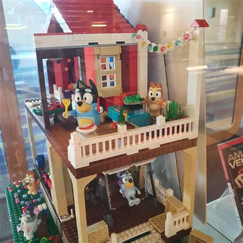 Awesome Bluey Lego house on display at Brisbane Square Library. : brisbane