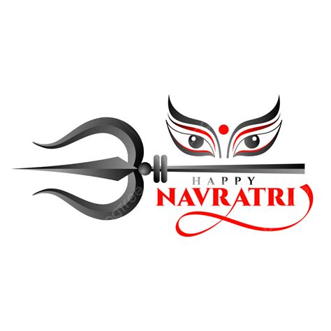 Happy Navratri English Typography With Trishool Durga Maa, Happy ...