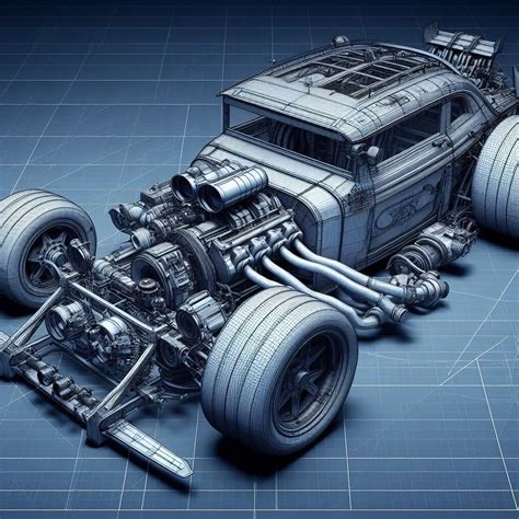 Car Blueprints Tumbler Wrap