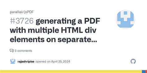 Generating A Pdf With Multiple Html Div Elements On Separate Pages