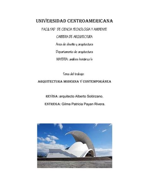 Ensayo Arquitectura Moderna Y Contemporánea Pdf