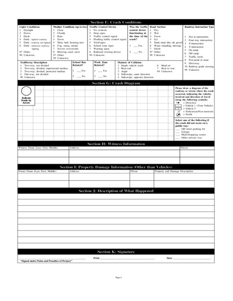 Printable Mass Accident Report Forms