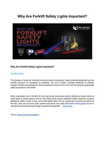 Why Are Forklift Safety Lights Important? - Sharpeagle.tv by ...