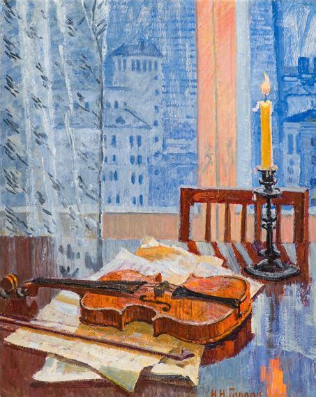 Nicola Gorlov Violin And Candle Mutualart