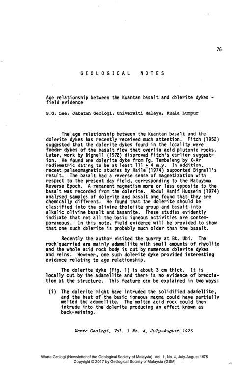 AAPG Datapages Archives Age Relationship Between The Kuantan Basalt