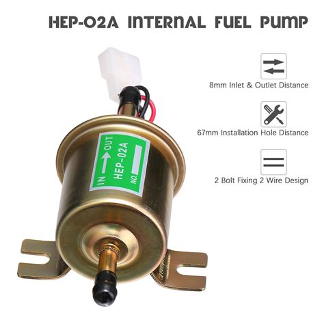 4packs 12v Electric Fuel Pump Hep 02a Universal Inline Low Pressure Gas Diesel Ebay