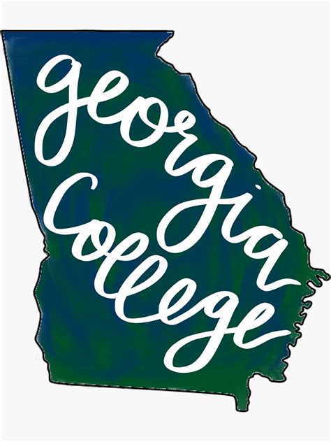 Georgia College Ga State Outline Sticker For Sale By Alexist0502