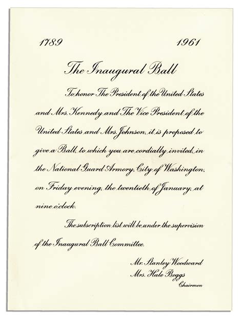 Lot Detail - JFK's Inaugural Ball Invitation