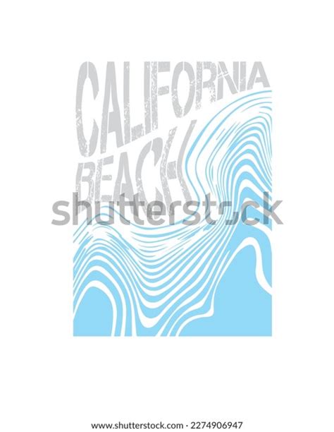 California Beach Waves Illustrations Vector Summer Stock Vector ...