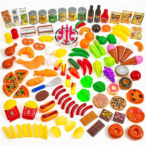 MEDca Kids Play Food Set - 130 Piece Pretend Play Food Collection ...