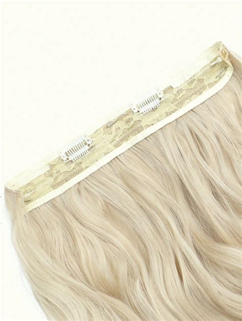 12inch Hair Extension Wavy Clip In Hair Extensions Invisible Wire Bleach Blonde Synthetic Hair