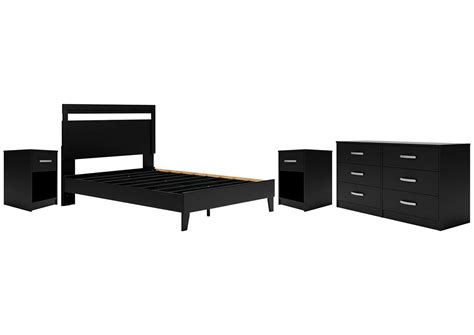 Finch Queen Platform Bed With Dresser And 2 Nightstands