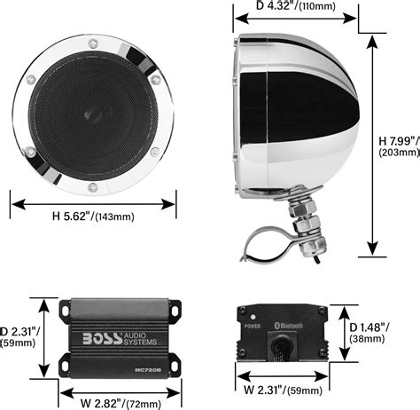 BOSS Audio Systems MC720B Altavoces estéreo de 4 pulgadas para