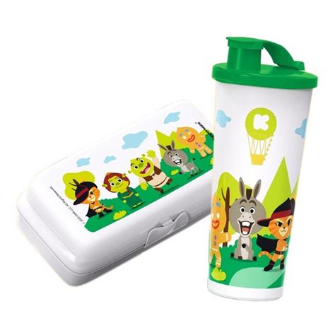 Kit infantil Copo Porta sanduíche Shrek Tupperware 2 peças Shopee