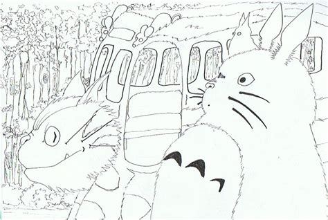 Totoro Cat Bus Coloring Page Coloring Page Coloring Home