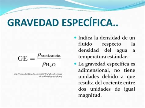 La Gravedad Específica Ge Escuelapedia Recursos