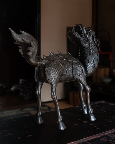 Meiji Era Bronze Kirin Sculpture — Aricu