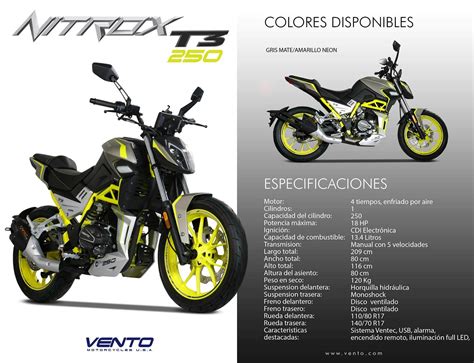 Nitrox 250 T3 Vento Motorcycles U S A Honduras