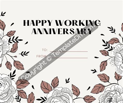 Work Anniversary Greeting Printable Template In Pdf Word In