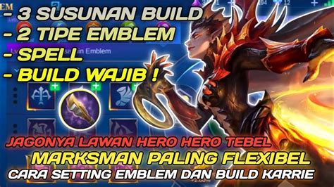 CARA SETTING EMBLEM DAN BUILD KARRIE PALING SAKIT 2021 EMBLEM KARRIE