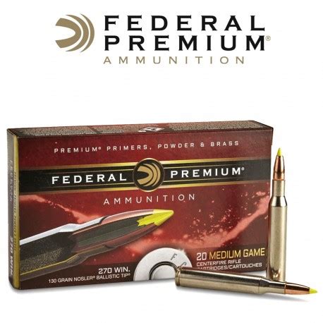 BALA FEDERAL 270 WIN 130GR NOSLER BALLISTIC TIP