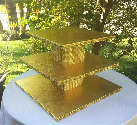 35 40 Cupcakes 3 Tier Round Or Square Cupcake Stand Gold Etsy Cupcake Wedding Centerpieces