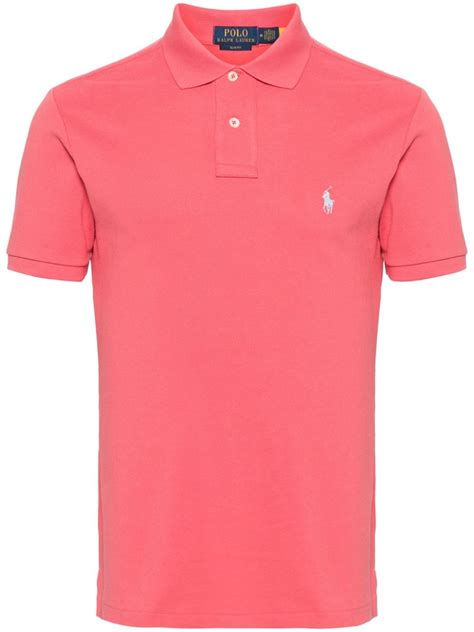 Polo Ralph Lauren Embroidered Logo Piqué Polo Shirt Red Farfetch