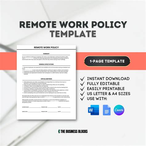 WFH Policy Remote Work Policy Template Remote Working Policy WFH