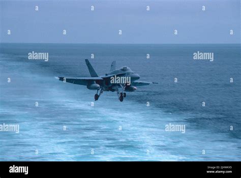 F/A-18C on final for a landing on an aircraft carrier Stock Photo - Alamy