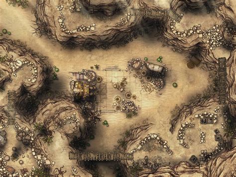 Desert Canyon Ruins Ambush Battlemap 40x30 By Savingthrower On