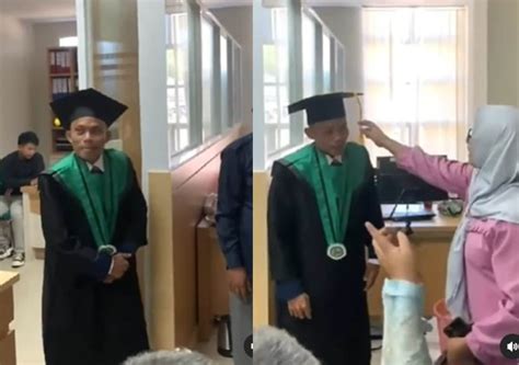 Viral Mahasiswa Wisuda Sendirian Di Ruang Rektor Alasannya Bikin Tepok