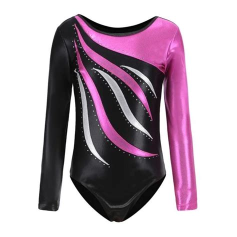 Iiniim Enfant Fille Justaucorps Gymnastique Manches Longues Strass Leotard Ballet Yoga Tenue