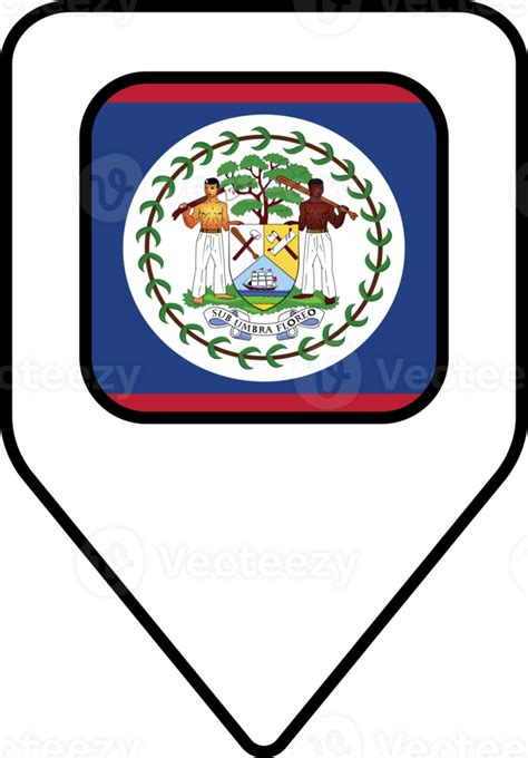 belice bandera mapa alfiler navegación icono cuadrado diseño 23520992 PNG