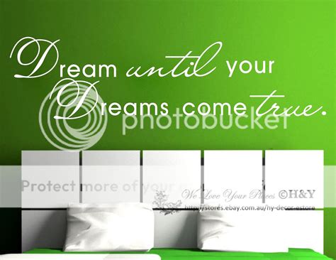 Dream Until Your Dreams Come True Wall Art Quote Removable Stickers