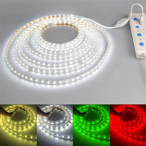 Pita Led SMD 5050 Tahan Air AC 220V Pita Led Fleksibel Lampu Liburan