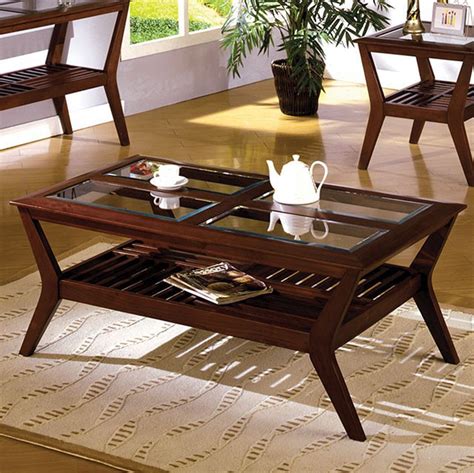 Coffee Table Dark Cherry Finish Walmart