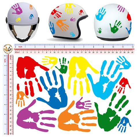 Helmet Stickers Hands Various Colors Pvc Discounted Around the Image ...