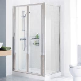 Lakes Semi Framless Mm Bi Fold Shower Door Silver Frame Clear Glass