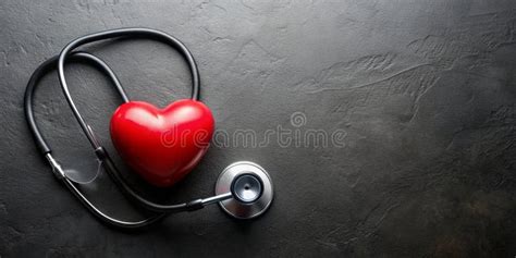 Stethoscope and Heart on a Dark Background Generative AI Stock Photo ...