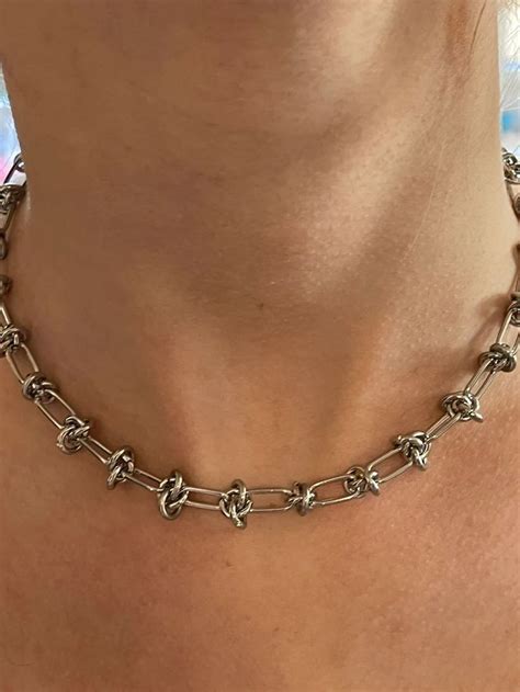 Stainless Steel Barbed Wire Choker Necklace