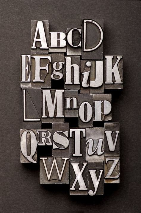 Letterpress Alphabet On Blackboard Stock Image Image Of Vintage Type