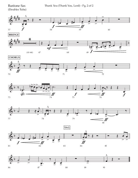 Thank You Thank You Lord Choral Anthem Satb Bari Sax Sheet Music